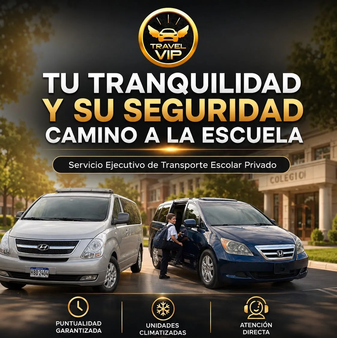 Servicio ejecutivo de transporte escolar privado Travel VIP